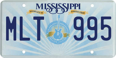 MS license plate MLT995