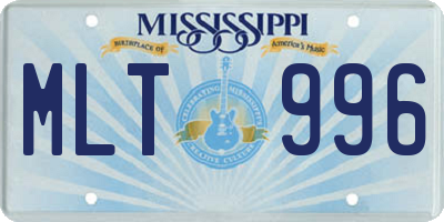 MS license plate MLT996