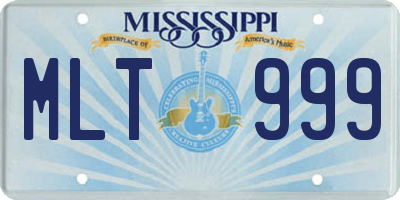 MS license plate MLT999