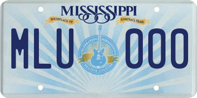 MS license plate MLU000