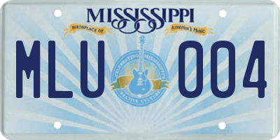 MS license plate MLU004