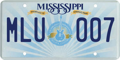 MS license plate MLU007