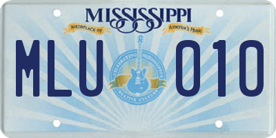 MS license plate MLU010