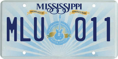 MS license plate MLU011