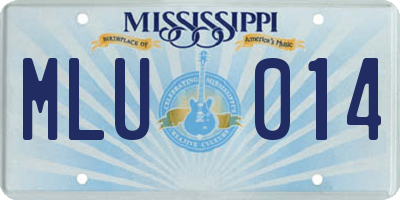 MS license plate MLU014