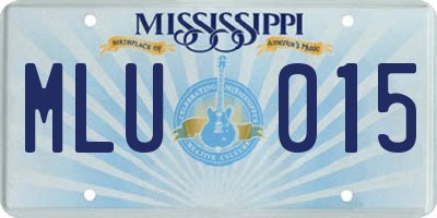 MS license plate MLU015