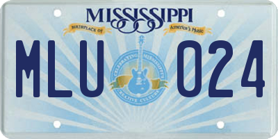 MS license plate MLU024