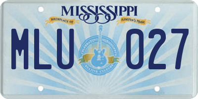 MS license plate MLU027