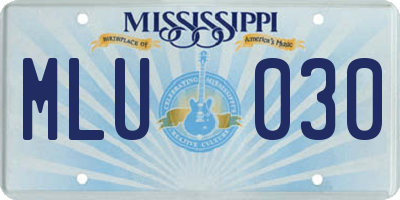 MS license plate MLU030