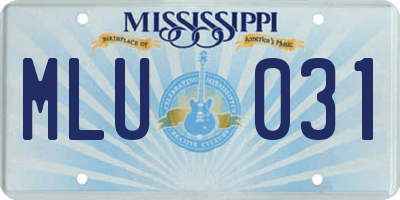 MS license plate MLU031