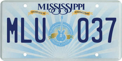 MS license plate MLU037
