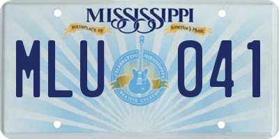 MS license plate MLU041