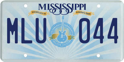 MS license plate MLU044