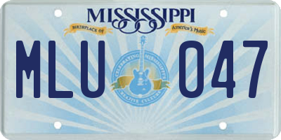 MS license plate MLU047