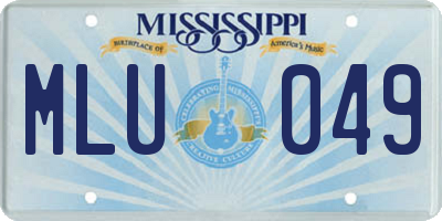 MS license plate MLU049