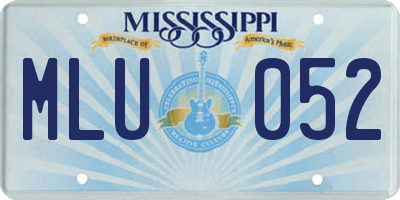 MS license plate MLU052