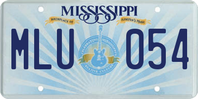 MS license plate MLU054