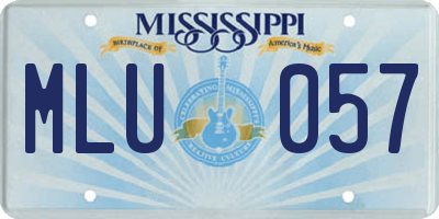 MS license plate MLU057