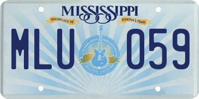 MS license plate MLU059