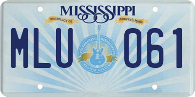 MS license plate MLU061