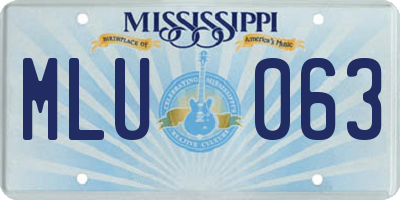 MS license plate MLU063