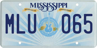 MS license plate MLU065