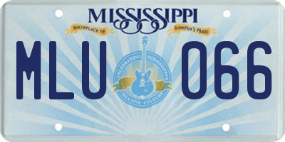 MS license plate MLU066
