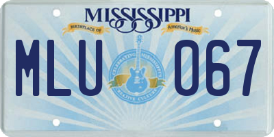 MS license plate MLU067