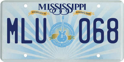 MS license plate MLU068