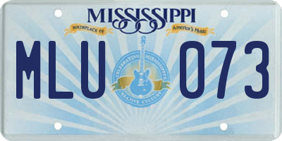 MS license plate MLU073
