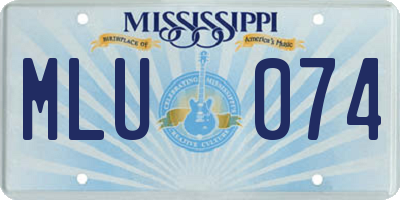 MS license plate MLU074