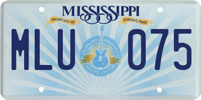 MS license plate MLU075
