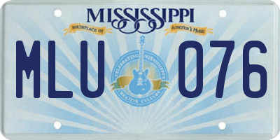 MS license plate MLU076