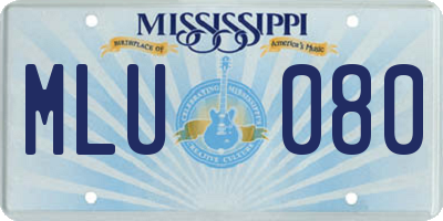 MS license plate MLU080