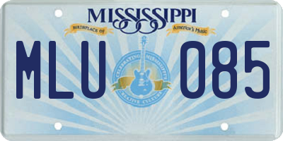 MS license plate MLU085
