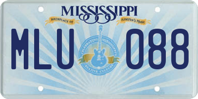 MS license plate MLU088