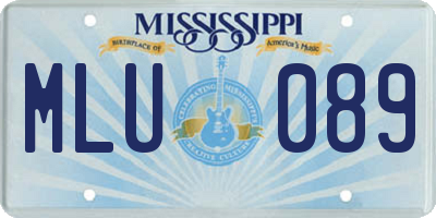 MS license plate MLU089