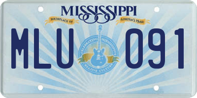 MS license plate MLU091
