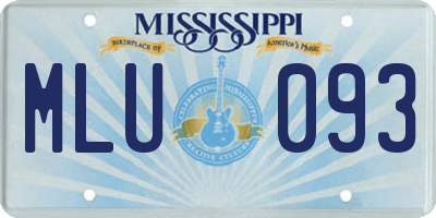 MS license plate MLU093