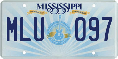 MS license plate MLU097