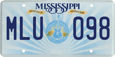 MS license plate MLU098