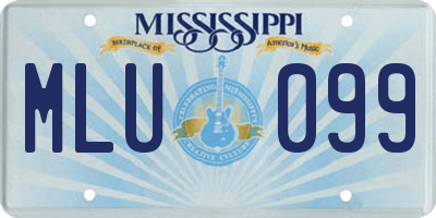 MS license plate MLU099
