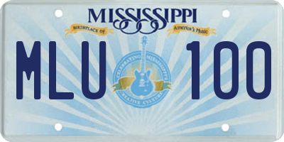 MS license plate MLU100