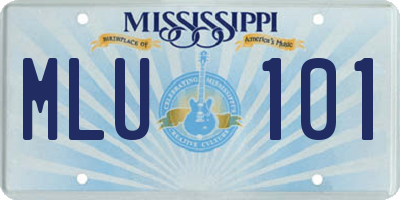 MS license plate MLU101