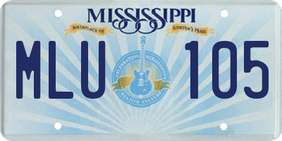 MS license plate MLU105