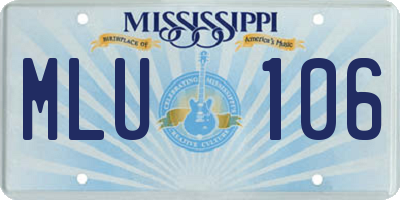 MS license plate MLU106