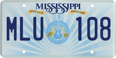 MS license plate MLU108