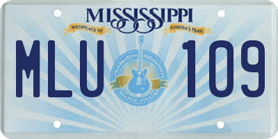 MS license plate MLU109