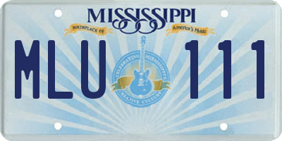 MS license plate MLU111