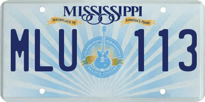 MS license plate MLU113